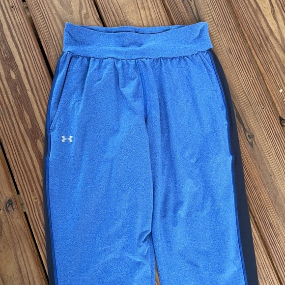 Under Armour Ladies Blue Side Stripe Joggers - Picture 2 of 7